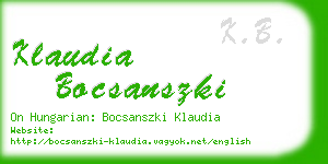 klaudia bocsanszki business card